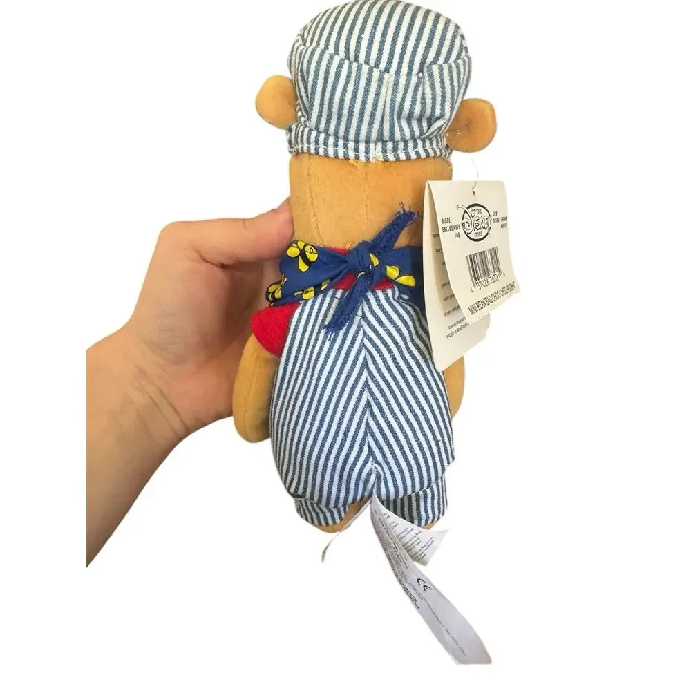 The Disney Store Winnie The Pooh Train Conductor Choo Choi Bean Bag Plush 8” Toy